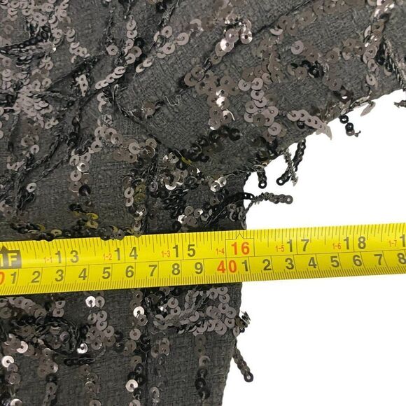 Zara Womens Sequin Blazer Jacket XS Black Fringe Textured Cropped 9659/630 NWT - Picture 15 of 16